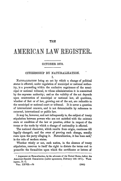 Citizenship by Naturalization - Penn Law: Legal Scholarship