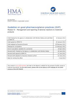 Guideline on good pharmacovigilance practices - EMA