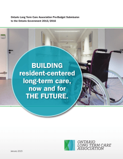 OLTCA budget submission, p. 5 - Ontario Long Term Care Association