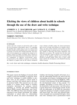Eliciting the views of children about health in schools through the
