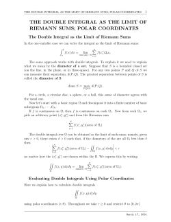 THE DOUBLE INTEGRAL AS THE LIMIT OF RIEMANN SUMS