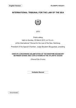 INTERNATIONAL TRIBUNAL FOR THE LAW OF THE SEA