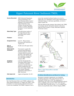Sediment - Prince George`s County Clean Water Act Fee