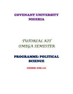 pad122 tutorial kit - Covenant University