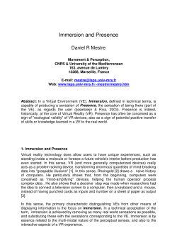 Immersion and Presence