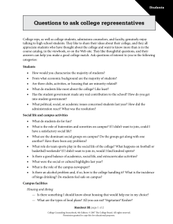 Questions to ask College Reps