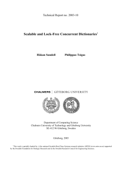 Scalable and Lock-Free Concurrent Dictionaries1 - Lock