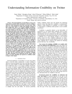 Understanding Information Credibility on Twitter