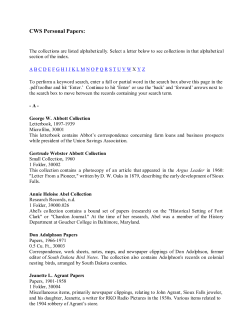 Personal Papers - Augustana University