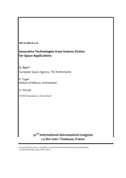 Innovative Technologies from Science Fiction for