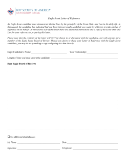 Eagle Scout Letter of Reference
