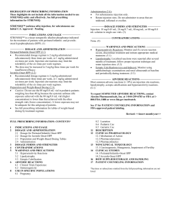 HIGHLIGHTS OF PRESCRIBING INFORMATION These highlights