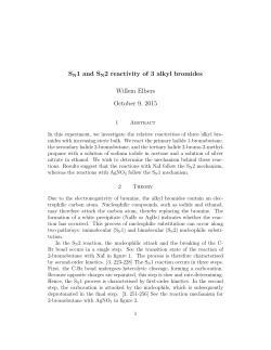 SN1 and SN2 reactivity of 3 alkyl bromides Willem