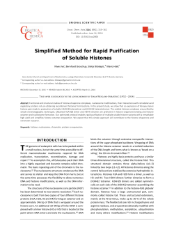 Simplified Method for Rapid Purification of Soluble Histones