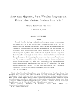 Short-term Migration, Rural Workfare Programs and Urban Labor