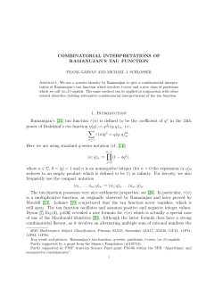 Combinatorial interpretations of Ramanujan`s tau function