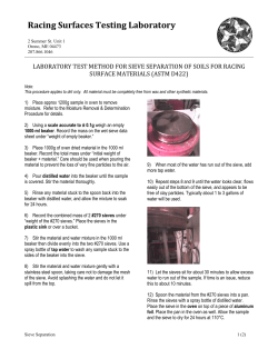 Sieve separation - Racing Surfaces Testing Laboratory