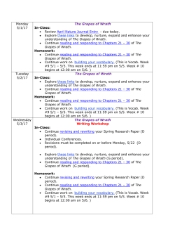 Monday 5/1/17 The Grapes of Wrath In