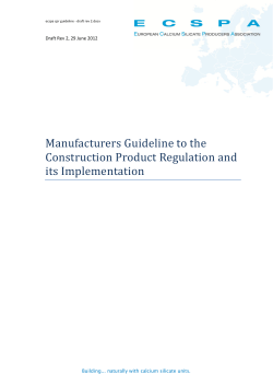 Manufacturers Guideline to the Construction Product
