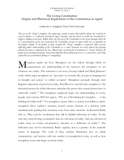 The Living Constitution - Communication Law Review
