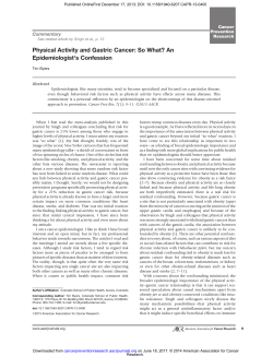 Physical Activity and Gastric Cancer