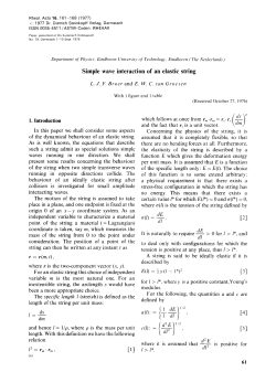 Simple wave interaction of an elastic string