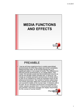 media functions and effects - Dipartimento di Lingue e Letterature
