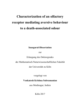 Characterization of an olfactory receptor mediating aversive