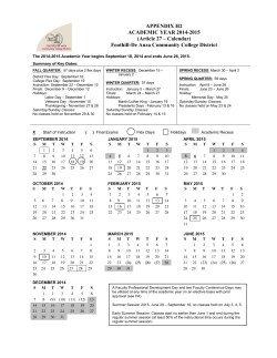2014-15 Calendar