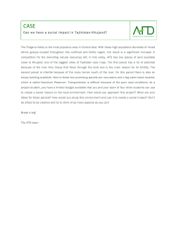 Can we have a social impact in Tajikistan-Khujand?