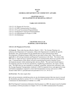 DRI rules - Georgia Department of Community Affairs