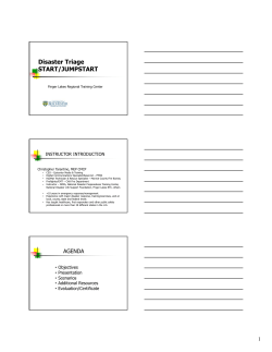 START Disaster Triage Recorded Webinar Handout