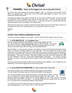 FOGGERS Used For Chrisal