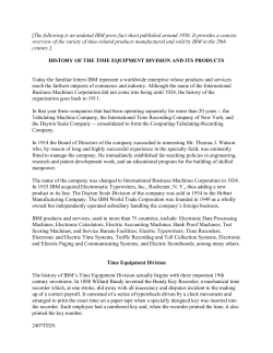 Time equipment division history