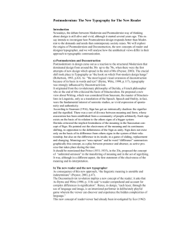 Postmodernism: The New Typography for The