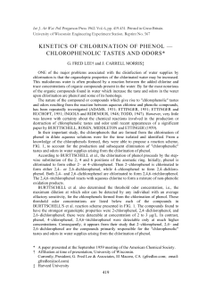 kinetics of chlorination of phenol