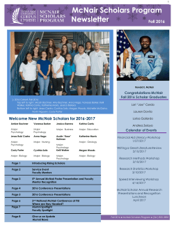 McNair Newsletter-Fall 2016 - McNair Scholars Program