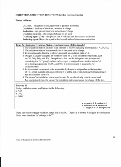 OXIDATION-REDUCTION REACTIONS involve electron transfer