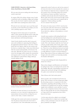1 CASE STUDY I: Interview with Antic