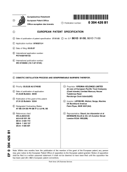 OSMOTIC DISTILLATION PROCESS AND SEMIPERMEABLE