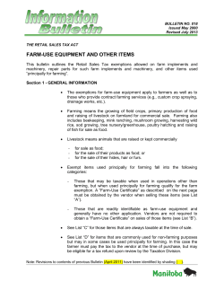 Farm-Use Equipment and Other Items