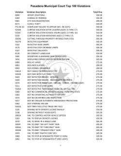Pasadena Municipal Court Top 100 Violations