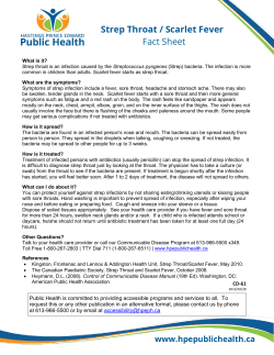 Strep Throat / Scarlet Fever Fact Sheet