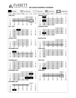 2017-18 Academic Calendar - Everett Community College
