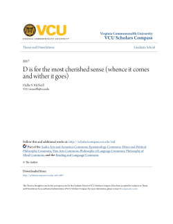 D is for the most cherished sense (whence it comes and wither it goes)