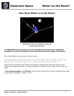 Classroom Space Water on the Moon? How Much Water is on the