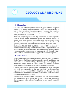 1.1. Introduction 1.2. Earth Science