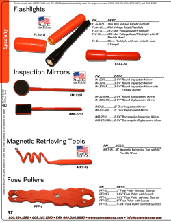 Flashlights Inspection Mirrors ~ j Magnetic Retrieving Tools &sect; Fuse