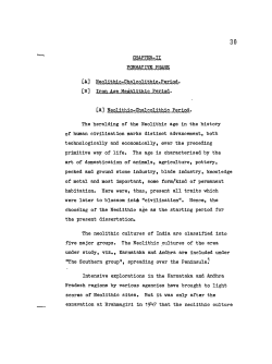 CHAPTER-II FORMATIVE PHASE [A] Neolithic