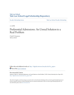 Preferential Admissions: An Unreal Solution to a Real Problem